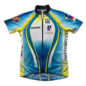 Santini Cycling Jersey Mens Large Blue Yellow Camino de Santiago 2004 SMS
